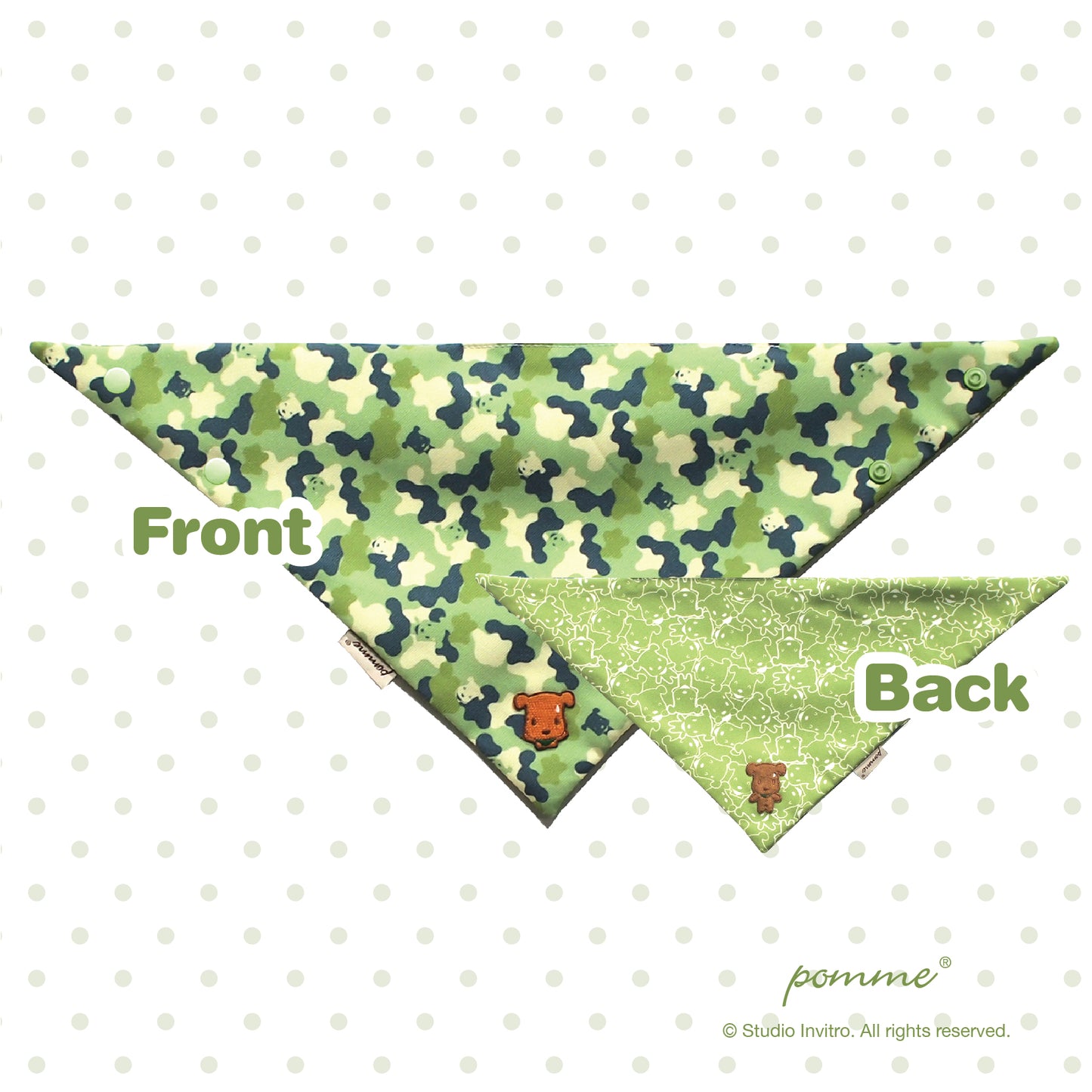 Pomme Genki Bandana - Latte Camouflage Mosses