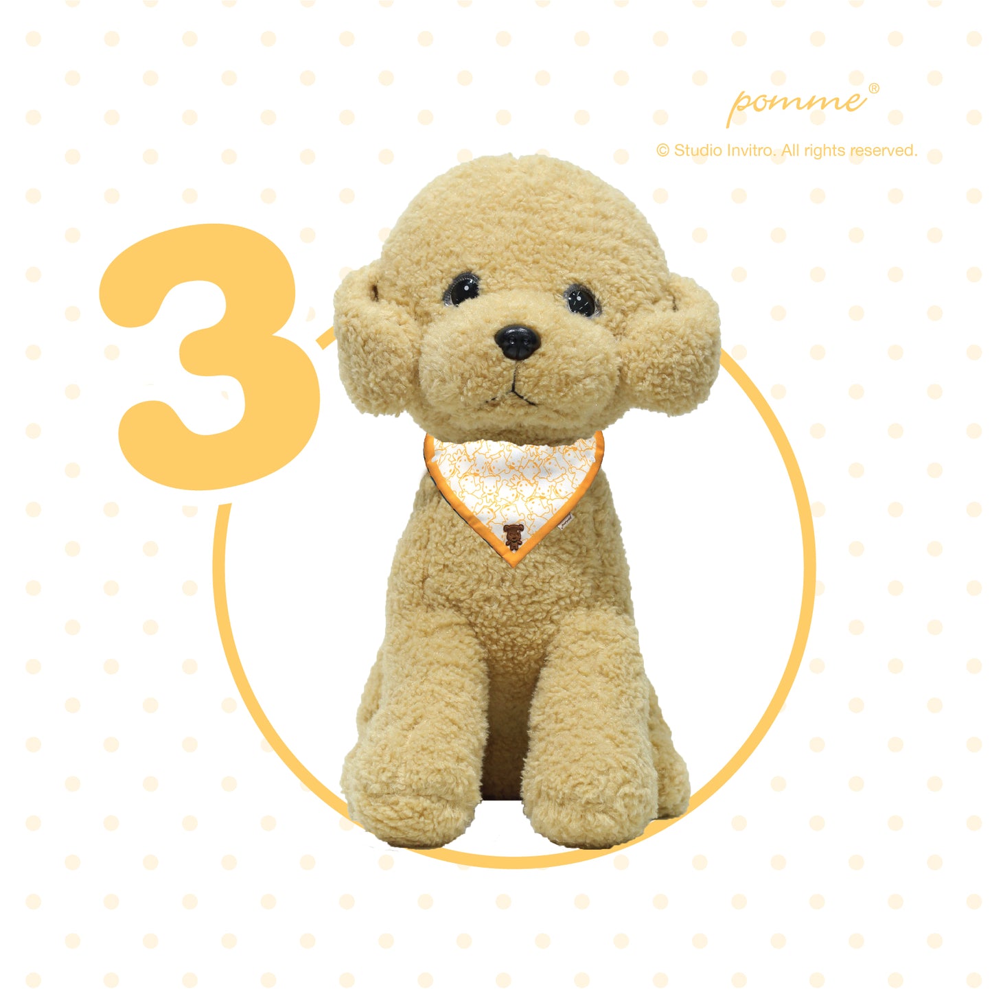 Pomme Genki Bandana - Latte Monogram Yellow