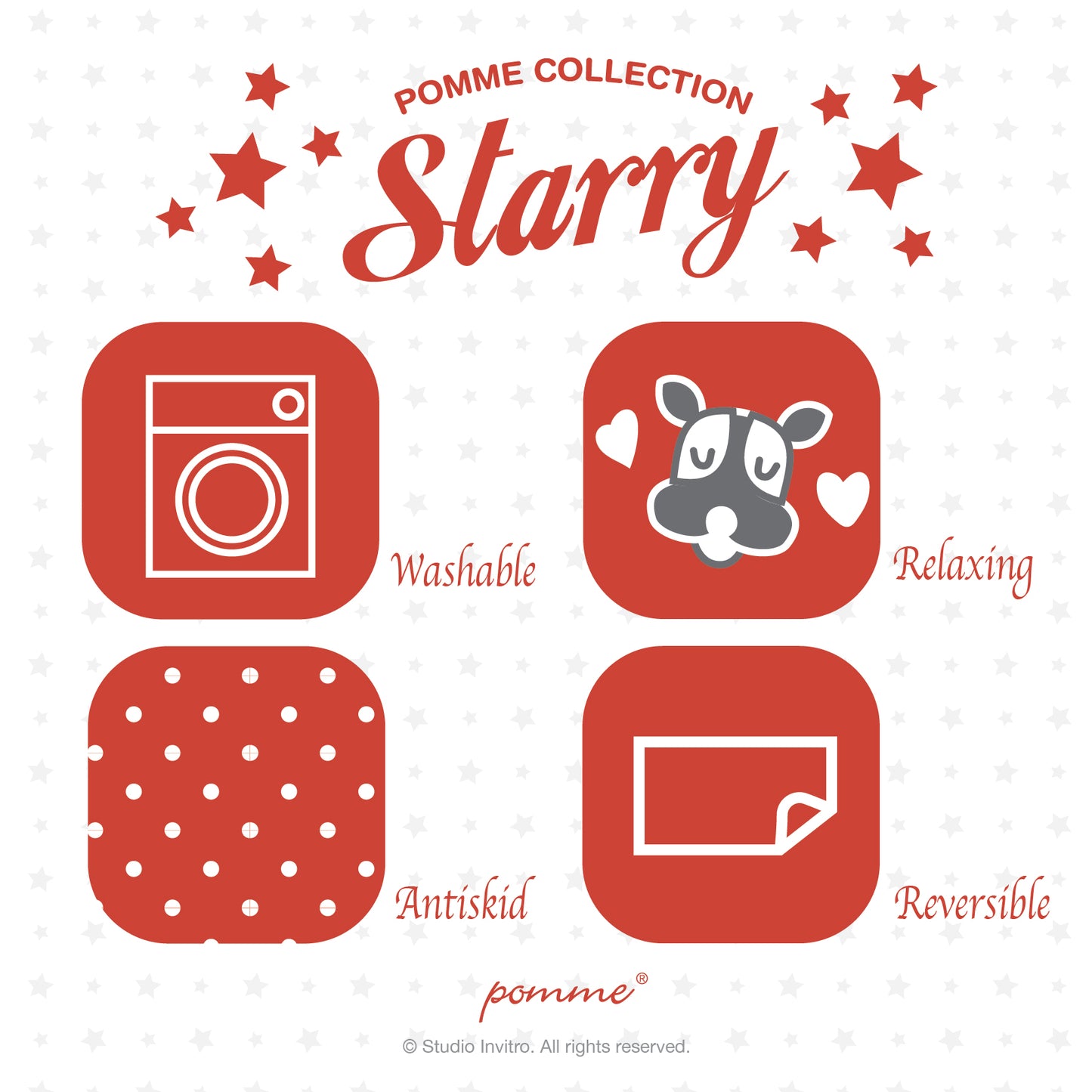 PommeSnuggle Starry Red Pomme - M