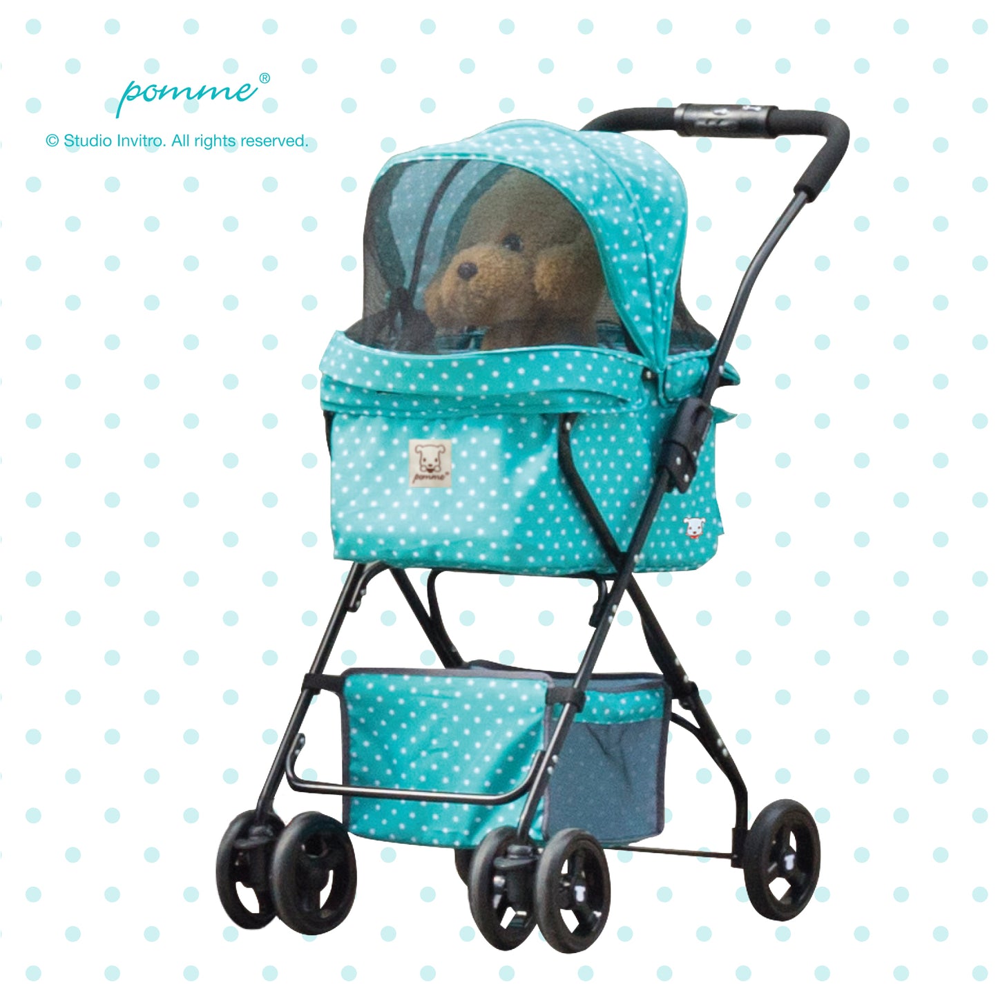 PommeCart HappyWalker Polka Dot Orange - Latte