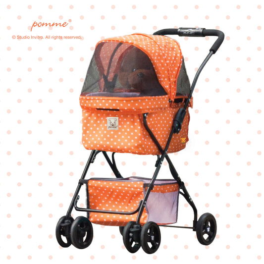PommeCart HappyWalker Polka Dot Orange - Latte