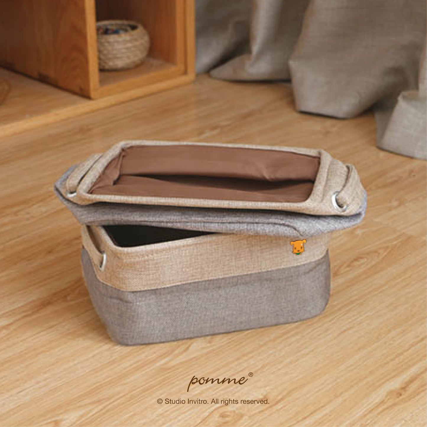 Linen Soft Box Half - Brown