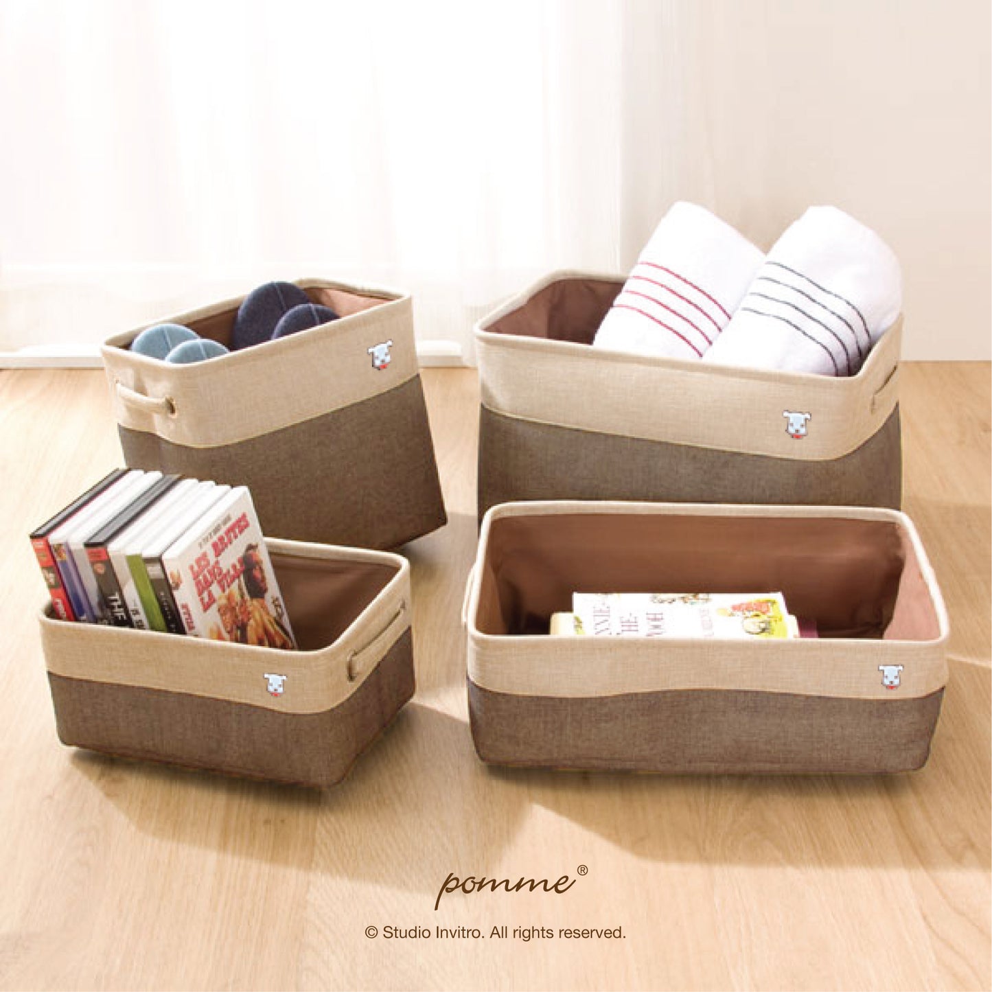 Linen Soft Box Half - Brown