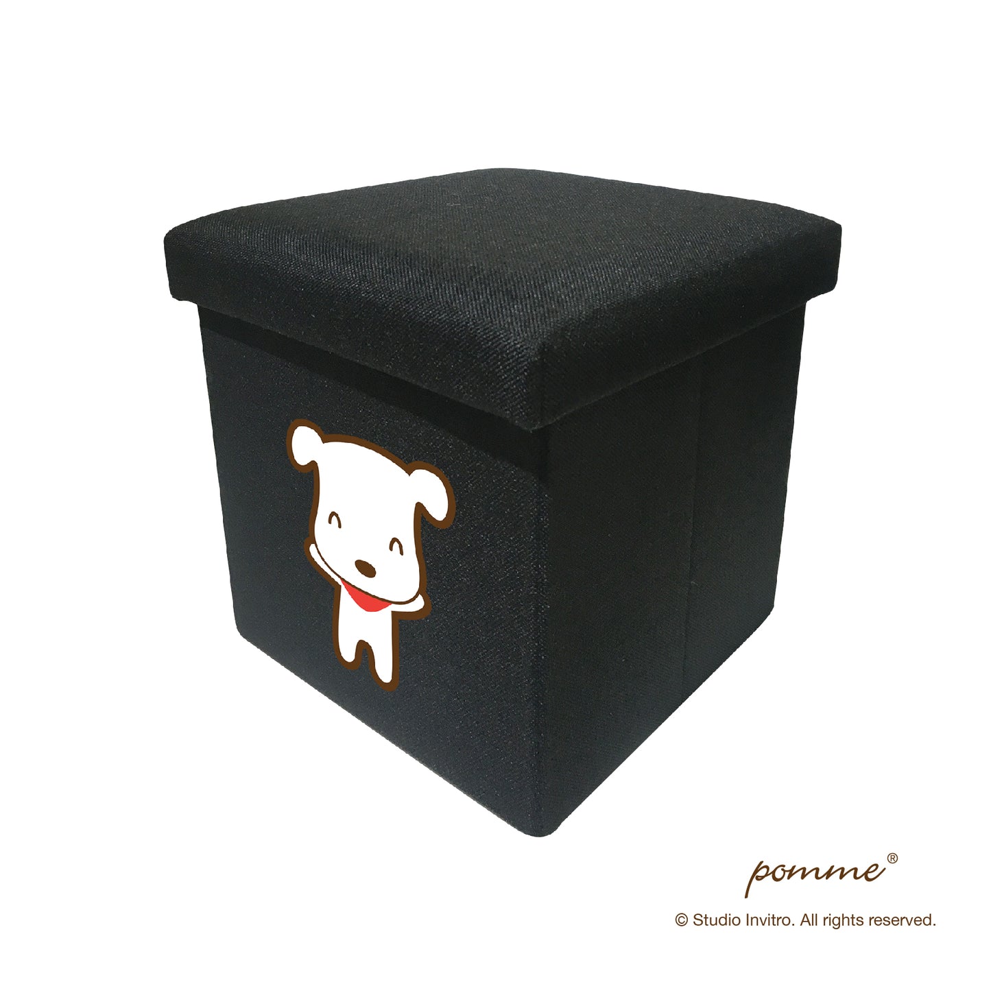 Storage Stool S Black - Latte