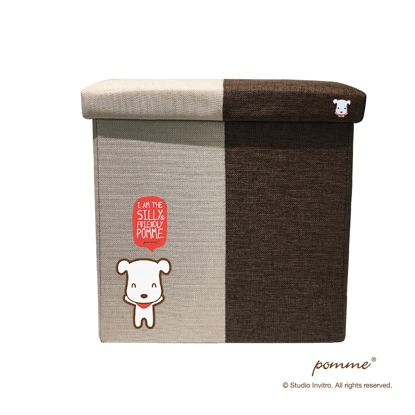 Storage Stool L Brown Combo - Pomme
