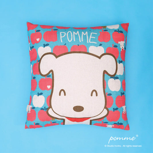Cushion - Pomme is hiding behind apple