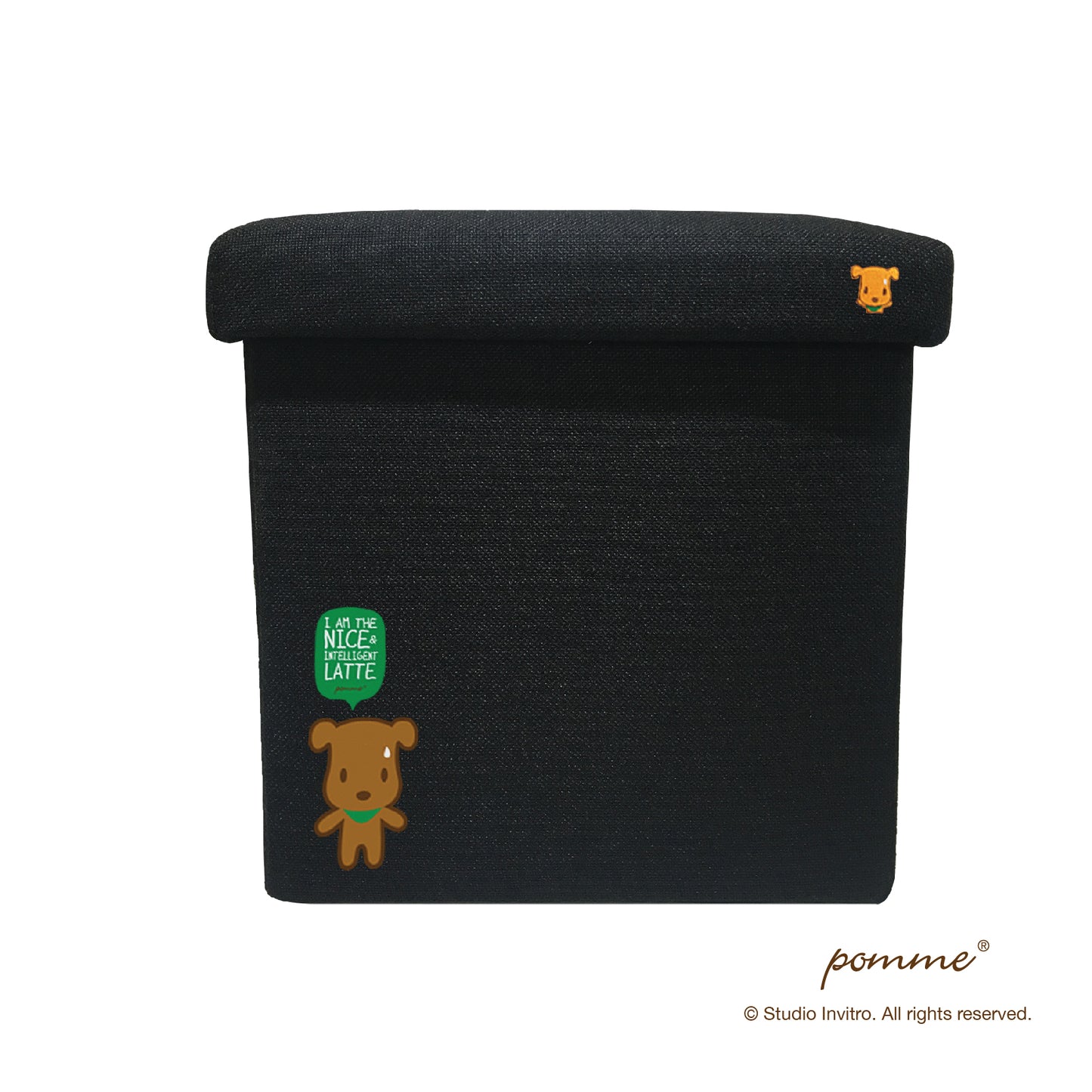 Storage Stool S Black - Latte