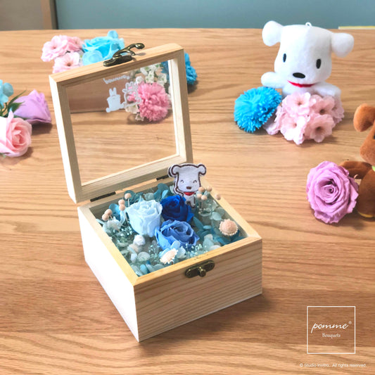 Japan Preserved Bouquet Box -  Sea of Cerulean Blossom