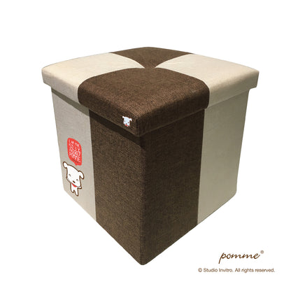 Storage Stool L Black Combo - Latte