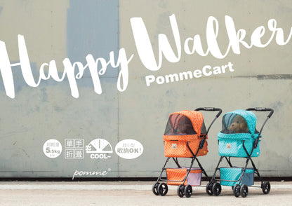 PommeCart HappyWalker Polka Dot Orange - Latte